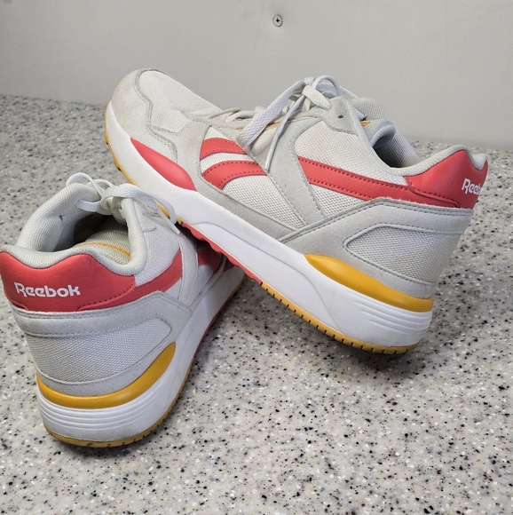 White Sneakers with Pink and Yellow Reebok Royal Bridge 2.0 Classics S 8.5 - Picture 7 of 9
